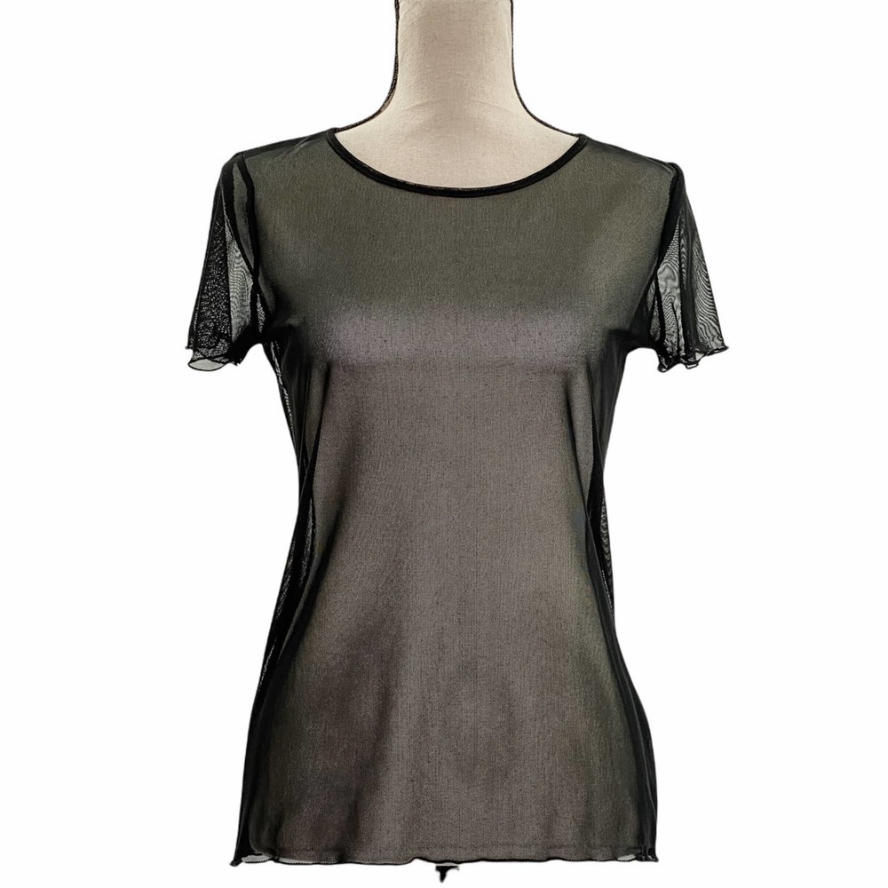 ANTISTAR Sheer Mesh Black Short Sleeve T-Shirt